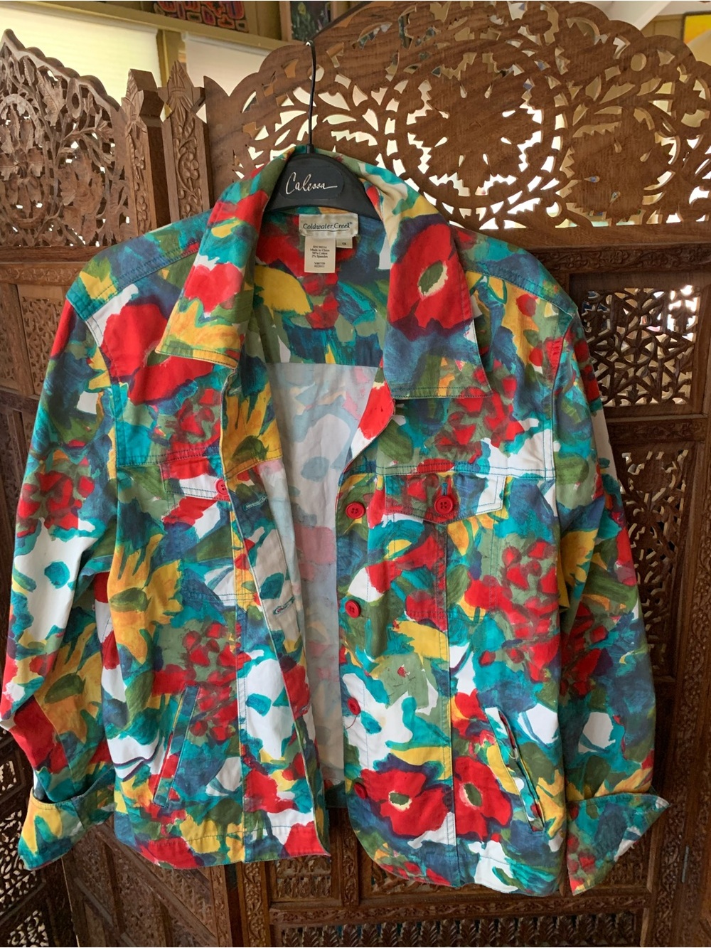 Coldwater Creek Multicolor Floral Print Jacket